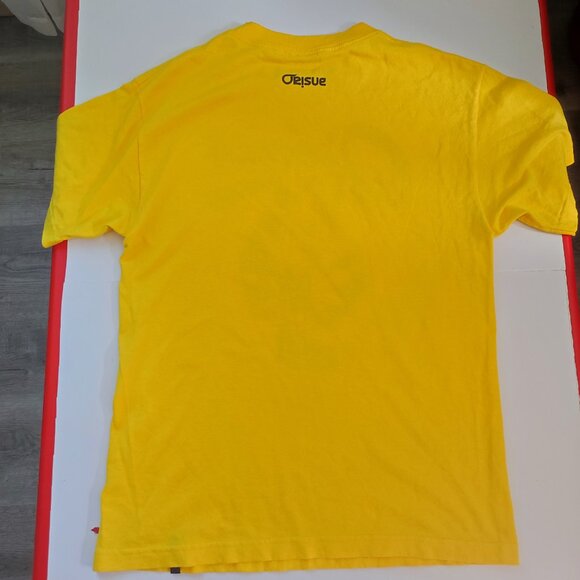 Orisue T-shirt men's size M yellow with graphic design short sleeve - Picture 3 of 9